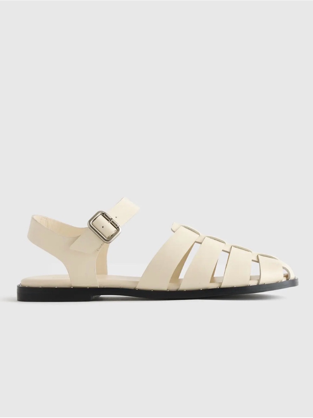 New Quince Cream Leather Fisherman Sandals